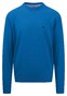 Fynch-Hatton Uni Color O-Neck Superfine Cotton Pullover Vibrant Blue