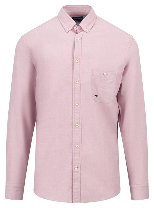 Fynch-Hatton Uni Color Oxford Button Down Overhemd Pale Blush