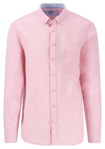 Fynch-Hatton Uni Color Premium Linnen Button-Down Overhemd Peony