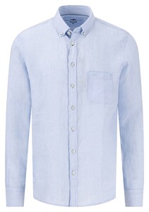 Fynch-Hatton Uni Color Premium Linnen Button-Down Overhemd Summer Breeze