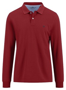 Fynch-Hatton Uni Color Premium Supima Cotton Long Sleeve Polo Garnet Red
