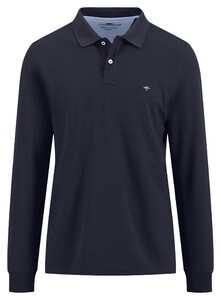Fynch-Hatton Uni Color Premium Supima Cotton Long Sleeve Polo Navy