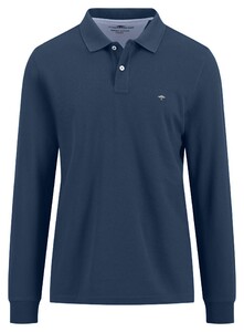 Fynch-Hatton Uni Color Premium Supima Cotton Long Sleeve Poloshirt Midnight