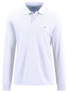 Fynch-Hatton Uni Color Premium Supima Cotton Long Sleeve Poloshirt White