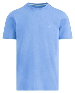 Fynch-Hatton Uni Color Slub Cotton Crew Neck T-Shirt Crystal Blue