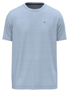 Fynch-Hatton Uni Color Stripe Texture Crew Neck T-Shirt Summer Breeze