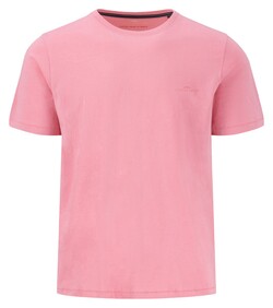 Fynch-Hatton Uni Color Subtle Tone-On-Tone Logo Crew Neck T-Shirt Peony