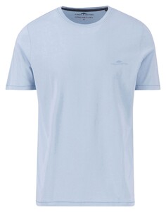 Fynch-Hatton Uni Color Subtle Tone-On-Tone Logo Crew Neck T-Shirt Summer Breeze