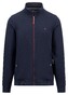 Fynch-Hatton Uni Color Texture Zip Cardigan Structure Interlock Navy