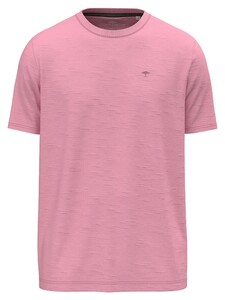 Fynch-Hatton Uni Color Textured Slub Cotton Crew Neck T-Shirt Peony