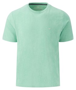 Fynch-Hatton Uni Color Textured Slub Cotton Crew Neck T-Shirt Turf Green