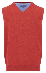 Fynch-Hatton Uni Color V-Neck Slipover Superfine Cotton Slip-Over Garnet Red