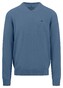 Fynch-Hatton Uni Color V-Neck Superfine Cotton Pullover Cloud Blue