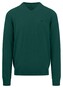 Fynch-Hatton Uni Color V-Neck Superfine Cotton Pullover Dark Emerald