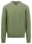 Fynch-Hatton Uni Color V-Neck Superfine Cotton Pullover Light Khaki