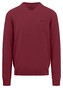 Fynch-Hatton Uni Color V-Neck Superfine Cotton Pullover Ruby Red