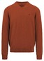 Fynch-Hatton Uni Color V-Neck Superfine Cotton Pullover Rust