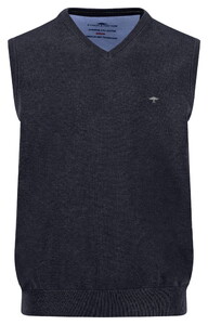Fynch-Hatton Uni Color V-Neck Superfine Cotton Slip-Over Navy