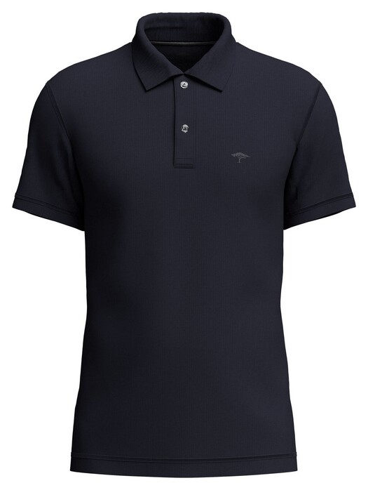 Fynch-Hatton Uni Color Waffle Structure Polo Navy