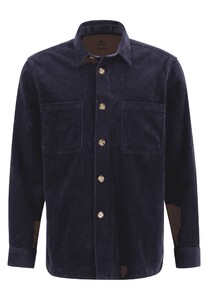 Fynch-Hatton Uni Cotton Corduroy Large Buttons Overshirt Navy