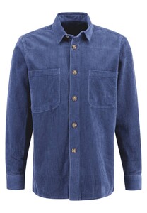Fynch-Hatton Uni Cotton Corduroy Large Buttons Overshirt Wave