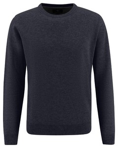 Fynch-Hatton Uni Lambswool O-Neck Pullover Navy