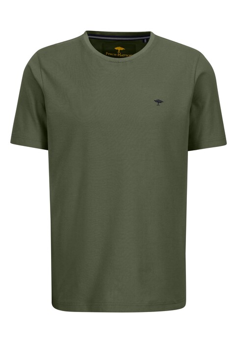 Fynch-Hatton Uni O-Neck Soft Supima Cotton Pique T-Shirt Dusty Olive