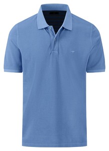 Fynch-Hatton Uni Piqué Washed Poloshirt Crystal Blue