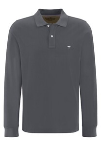 Fynch-Hatton Uni Polo Longsleeve Poloshirt Asphalt