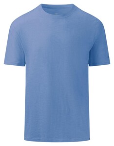 Fynch-Hatton Uni Slub Short Sleeve Round Neck T-Shirt Crystal Blue