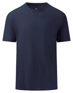 Fynch-Hatton Uni Slub Short Sleeve Round Neck T-Shirt Navy