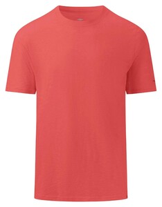 Fynch-Hatton Uni Slub Short Sleeve Round Neck T-Shirt Orient Red