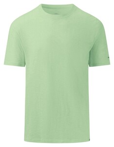 Fynch-Hatton Uni Slub Short Sleeve Round Neck T-Shirt Soft Green