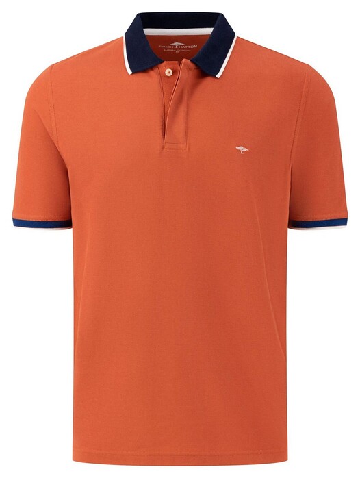 Fynch-Hatton Uni Supima Cotton Colorblock Polo Orient Red