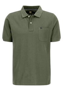 Fynch-Hatton Uni Supima Cotton Polo Chest Pocket Dusty Olive