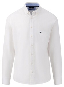 Fynch-Hatton Uni Texture Button-Down Overhemd Wit