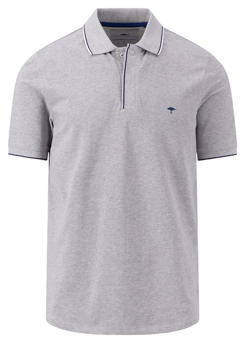 Fynch-Hatton Uni Tipping Contrast Poloshirt Cool Grey