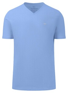 Fynch-Hatton Uni V-Neck Cotton T-Shirt Crystal Blue
