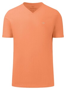 Fynch-Hatton Uni V-Neck Cotton T-Shirt Papaya