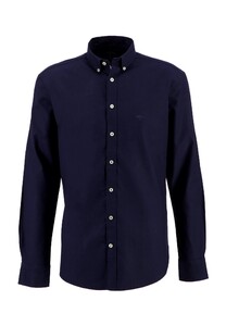 Fynch-Hatton Uni Washed Oxford Button Down Overhemd Navy