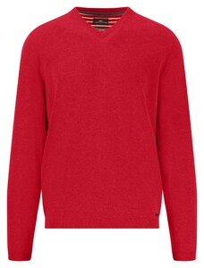 Fynch-Hatton V-Neck Air Cotton Trui Poppy Red