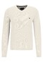 Fynch-Hatton V-Neck Cotton Cashmere Fine Texture Pullover Off White