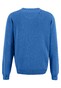 Fynch-Hatton V-Neck Fine Knit Cotton Pullover Bright Ocean