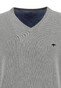Fynch-Hatton V-Neck Fine Knit Cotton Pullover Silver