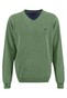 Fynch-Hatton V-Neck Fine Knit Cotton Pullover Spring Green