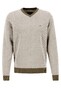 Fynch-Hatton V-Neck Two Tone Fine Texture Pullover Deep Forest