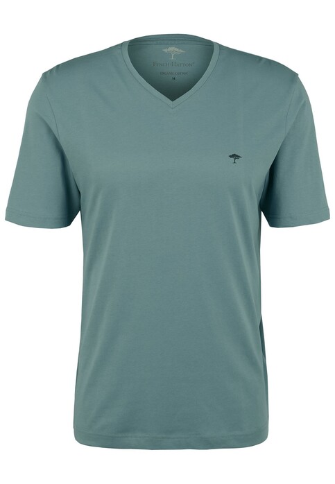 Fynch-Hatton V-Neck Uni Cotton T-Shirt Lindgreen