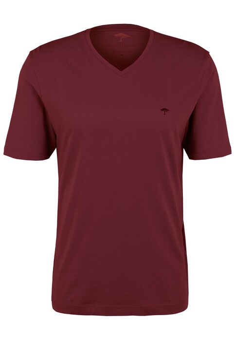 Fynch-Hatton V-Neck Uni Cotton T-Shirt Merlot