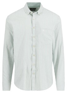 Fynch-Hatton Washed Oxford Stripes Button-Down Overhemd Fern