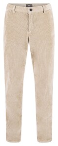 Fynch-Hatton Wide Corduroy Flat-Front Ribbroek Beige